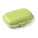 Caja de viaje para medicamentos con 8 compartimentos 11 x 8,5 x 3 cm Paja de trigo Sellado de silicona Dispensador de pastillas de bolsillo 15