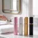 Juego de 4 atomizadores de viaje para perfume de 5 ml Recargables con frascos de vidrio Embudos y herramientas para rellenar Para viajar 4