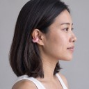 Klipsy bez propichovania 1 pár Mramorované záušnice vo tvare C z akrylu Ľahké krúžky na chrupavku ucha Ear cuff pre ženy 3
