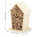 Domek per api solitarie 2 pz 12 x 8 x 7 cm Hotel per insetti in legno con tubi di canna Rifugio per impollinatori in giardino e balcone 8