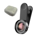 Obiettivo macro per mobile 30–120 mm Ingrandimento 10x Messa a fuoco da 3 cm Filettatura 37 mm Clip lunga universale e custodia Nera per iOS e Android 1