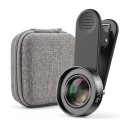 Obiettivo macro per mobile 30–120 mm Ingrandimento 10x Messa a fuoco da 3 cm Filettatura 37 mm Clip lunga universale e custodia Nera per iOS e Android 3