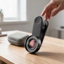 Obiettivo macro per mobile 30–120 mm Ingrandimento 10x Messa a fuoco da 3 cm Filettatura 37 mm Clip lunga universale e custodia Nera per iOS e Android 4