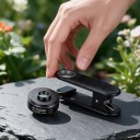 Obiettivo macro per mobile 30–120 mm Ingrandimento 10x Messa a fuoco da 3 cm Filettatura 37 mm Clip lunga universale e custodia Nera per iOS e Android 5