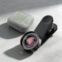 Obiettivo macro per mobile 30–120 mm Ingrandimento 10x Messa a fuoco da 3 cm Filettatura 37 mm Clip lunga universale e custodia Nera per iOS e Android 7