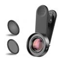 Obiettivo macro per smartphone 30–120 mm con filtro CPL e filtro a stella Ingrandimento 10x Filettatura 37 mm Clip lunga e custodia Nera per iOS 2