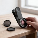 Obiettivo macro per smartphone 30–120 mm con filtro CPL e filtro a stella Ingrandimento 10x Filettatura 37 mm Clip lunga e custodia Nera per iOS 3