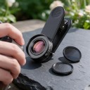Obiettivo macro per smartphone 30–120 mm con filtro CPL e filtro a stella Ingrandimento 10x Filettatura 37 mm Clip lunga e custodia Nera per iOS 4
