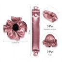 Satin hårspoler uden varme 3 stk Med hætte 27 cm Af skum og satin stof Krøllejern uden opvarmning Til nat For langt hår 8
