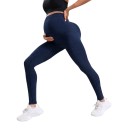 Dames zwangerschaps sportleggings met hoge taille over de buik elastische gemêleerde leggings voor zwangere vrouwen lang 6