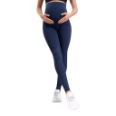 Dames zwangerschaps sportleggings met hoge taille over de buik elastische gemêleerde leggings voor zwangere vrouwen lang 7
