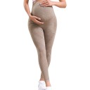 Dames zwangerschaps sportleggings met hoge taille over de buik elastische gemêleerde leggings voor zwangere vrouwen lang 11