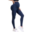 Dames zwangerschaps sportleggings met hoge taille over de buik elastische gemêleerde leggings voor zwangere vrouwen lang 5