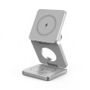 Cargador inalámbrico magnético plegable 3 en 1 Qi 15 W para iPhone Apple Watch y AirPods 68 x 68 x 23 mm con cable USB-C 1