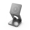 Cargador inalámbrico magnético plegable 3 en 1 Qi 15 W para iPhone Apple Watch y AirPods 68 x 68 x 23 mm con cable USB-C 2