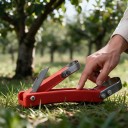 Škrabka na kůru stromů s kulatou hlavou a nožem 17 cm Čepel z manganové oceli Červená plastová rukojeť Na kroužkování a roubování 5