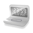 Digitale wekker met draadloze oplader 15 W LED-display met datum en temperatuur 160 x 75 x 40 mm Voor op nachtkastje 2
