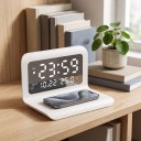 Digitale wekker met draadloze oplader 15 W LED-display met datum en temperatuur 160 x 75 x 40 mm Voor op nachtkastje 4