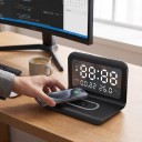 Digitale wekker met draadloze oplader 15 W LED-display met datum en temperatuur 160 x 75 x 40 mm Voor op nachtkastje 5