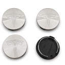Wheel Centre Caps for Tesla Model 3 Y S X 4 pcs 56 mm Chrome Finish Waterproof Snap-On Easy Installation for Wheels 3
