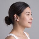 Juego de aretes sin perforación 12 unidades Ear cuff para cartílago Diferentes formas de espirales y tiras Acero inoxidable Color negro unisex 3