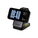 Cargador inalámbrico magnético plegable 3 en 1 con luz nocturna de 15 W para iPhone, Apple Watch y AirPods Negro y gris con cable USB-C 1