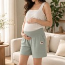 Dames zwangerschaps sportshorts met hoge taille over de buik losse shorts met zijzakken en brede pijpen 6