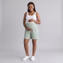 Dames zwangerschaps sportshorts met hoge taille over de buik losse shorts met zijzakken en brede pijpen 5