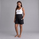 Dames zwangerschaps sportshorts met hoge taille over de buik losse shorts met zijzakken en brede pijpen 2