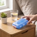 Krabička na léky s 10 přihrádkami 9,4 x 6,4 x 3 cm Plast PP Pevný zámek Samostatná víčka Kapesní organizér na tablety 4