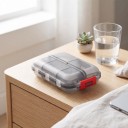 Krabička na léky s 10 přihrádkami 9,4 x 6,4 x 3 cm Plast PP Pevný zámek Samostatná víčka Kapesní organizér na tablety 5