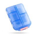 Krabička na léky s 10 přihrádkami 9,4 x 6,4 x 3 cm Plast PP Pevný zámek Samostatná víčka Kapesní organizér na tablety 7
