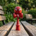 Kendama Krakelovaná med øjne motiv 18 cm Valnøddetræ Japansk kuglespil Koordinations træning For børn og voksne 2