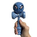 Kendama Krakelovaná med øjne motiv 18 cm Valnøddetræ Japansk kuglespil Koordinations træning For børn og voksne 8