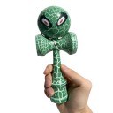 Kendama Krakelovaná med øjne motiv 18 cm Valnøddetræ Japansk kuglespil Koordinations træning For børn og voksne 9