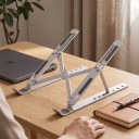 Faltbarer Laptopständer 7 Höhenpositionen 24,5 x 14 cm Kunststoff ABS Tragbar Ergonomisch Für MacBook Laptops und Tablets 2