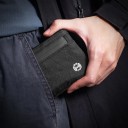 Portafoglio in nylon con zip e protezione RFID 13 x 9 cm Custodia sottile per carte, banconote e monete Nera Unisex Portafoglio EDC da viaggio 7
