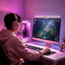 LED Monitorleuchte 44 cm Touch-Steuerung Lichttemperatur 2700–6500 K Ra95 Aluminium ABS PC USB 5 V Rosa 7