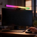 LED Monitorleiste 43 cm RGB Hintergrundbeleuchtung mit kabelloser Drehfernbedienung ohne WiFi 15 Lichtmodi USB 5 V Schwarz 2