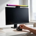 LED Monitorleiste 43 cm RGB Hintergrundbeleuchtung mit kabelloser Drehfernbedienung ohne WiFi 15 Lichtmodi USB 5 V Schwarz 3