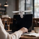 LED-Lichtleiste für Laptop 27 cm mit Halterung für den Laptopdeckel Beleuchtung der Tastatur und des Tisches Aluminium und Kunststoff Stromversorgung 2