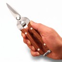 Forbici da giardinaggio con lame dritte e appuntite 19 cm Lame in acciaio al manganese Manico in legno massello Per raccolta di frutta e innesto 3