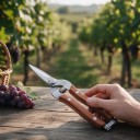 Forbici da giardinaggio con lame dritte e appuntite 19 cm Lame in acciaio al manganese Manico in legno massello Per raccolta di frutta e innesto 5