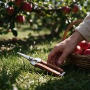 Forbici da giardinaggio con lame dritte e appuntite 19 cm Lame in acciaio al manganese Manico in legno massello Per raccolta di frutta e innesto 7