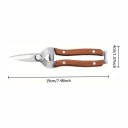Forbici da giardinaggio con lame dritte e appuntite 19 cm Lame in acciaio al manganese Manico in legno massello Per raccolta di frutta e innesto 8