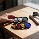 Filterset für Mobilgeräte 37 mm 7in1 APEXEL CPL ND32 Sternfilter und 4 Farbfilter mit Clip und Etui Aluminiumrahmen Schwarz Für kreative Fotografie 4