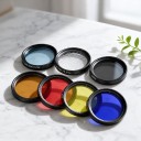 Filterset für Mobilgeräte 37 mm 7in1 APEXEL CPL ND32 Sternfilter und 4 Farbfilter mit Clip und Etui Aluminiumrahmen Schwarz Für kreative Fotografie 6
