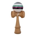 Kendama med labyrintmønster 18 cm Valnøddetræ Hvid kugle med striber Japansk snoreleg Træning af koordination For børn og voksne 1