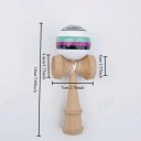 Kendama med labyrintmønster 18 cm Valnøddetræ Hvid kugle med striber Japansk snoreleg Træning af koordination For børn og voksne 3