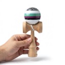 Kendama med labyrintmønster 18 cm Valnøddetræ Hvid kugle med striber Japansk snoreleg Træning af koordination For børn og voksne 6